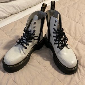 White womens Dr Martens platform boots size US 7